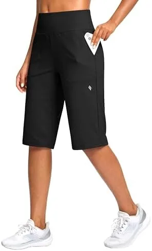 santiny 14 long shorts for women black l