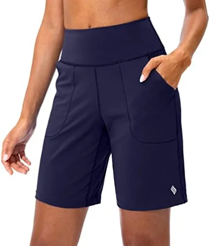 santiny bermuda shorts for women with pockets athletic navy