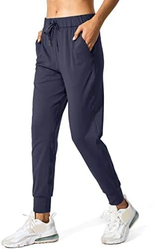 santiny womens joggers pants pockets drawstring running sweatpants for women lounge workout joggingnavy m
